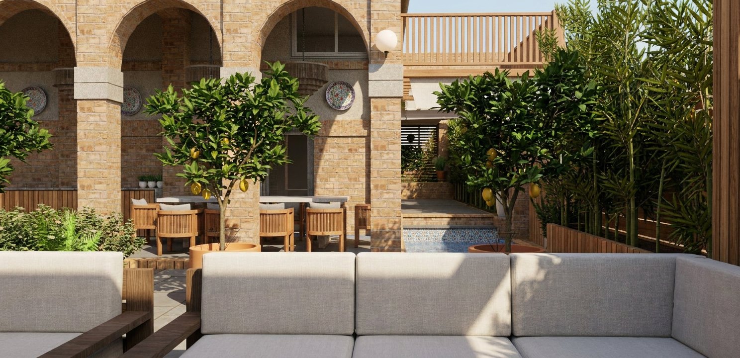Private Residence — Mill Basin — Revised design, Back Yard Terrace & Garden 2