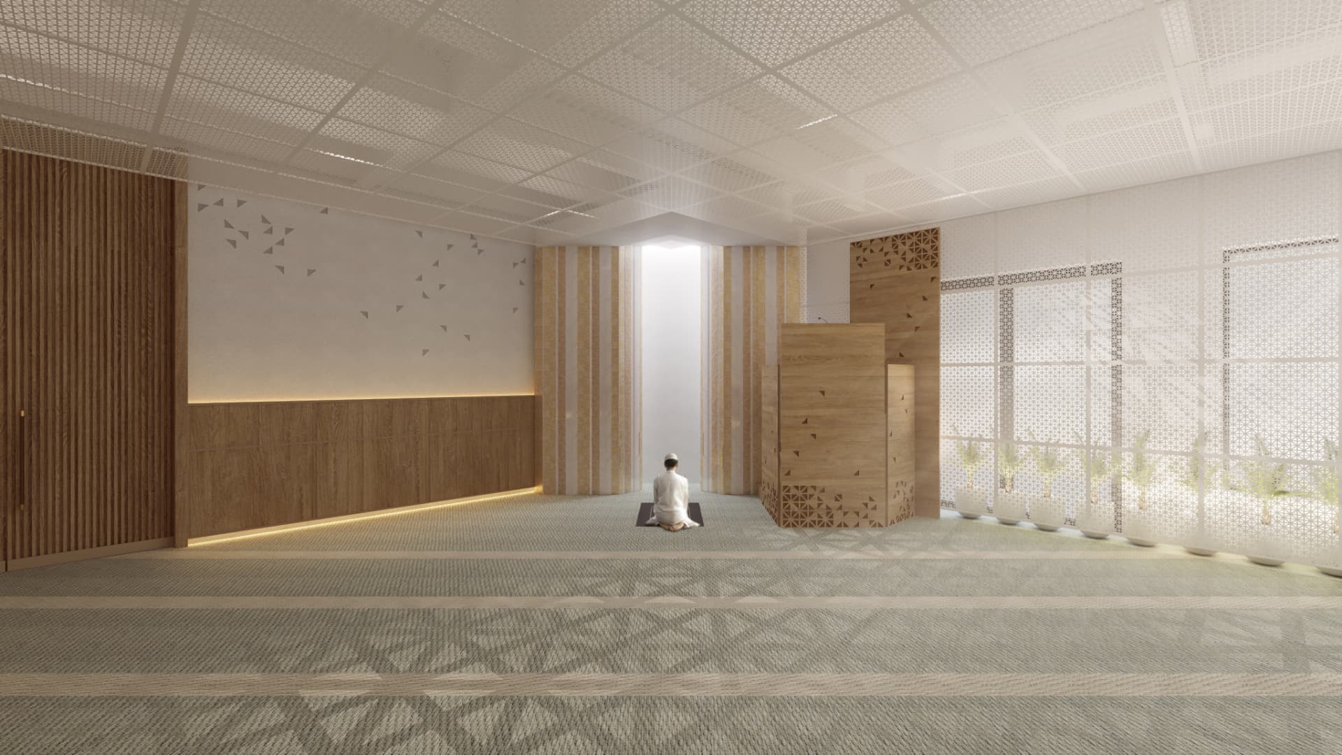 Prayer room at 3rd Avenue Masjid